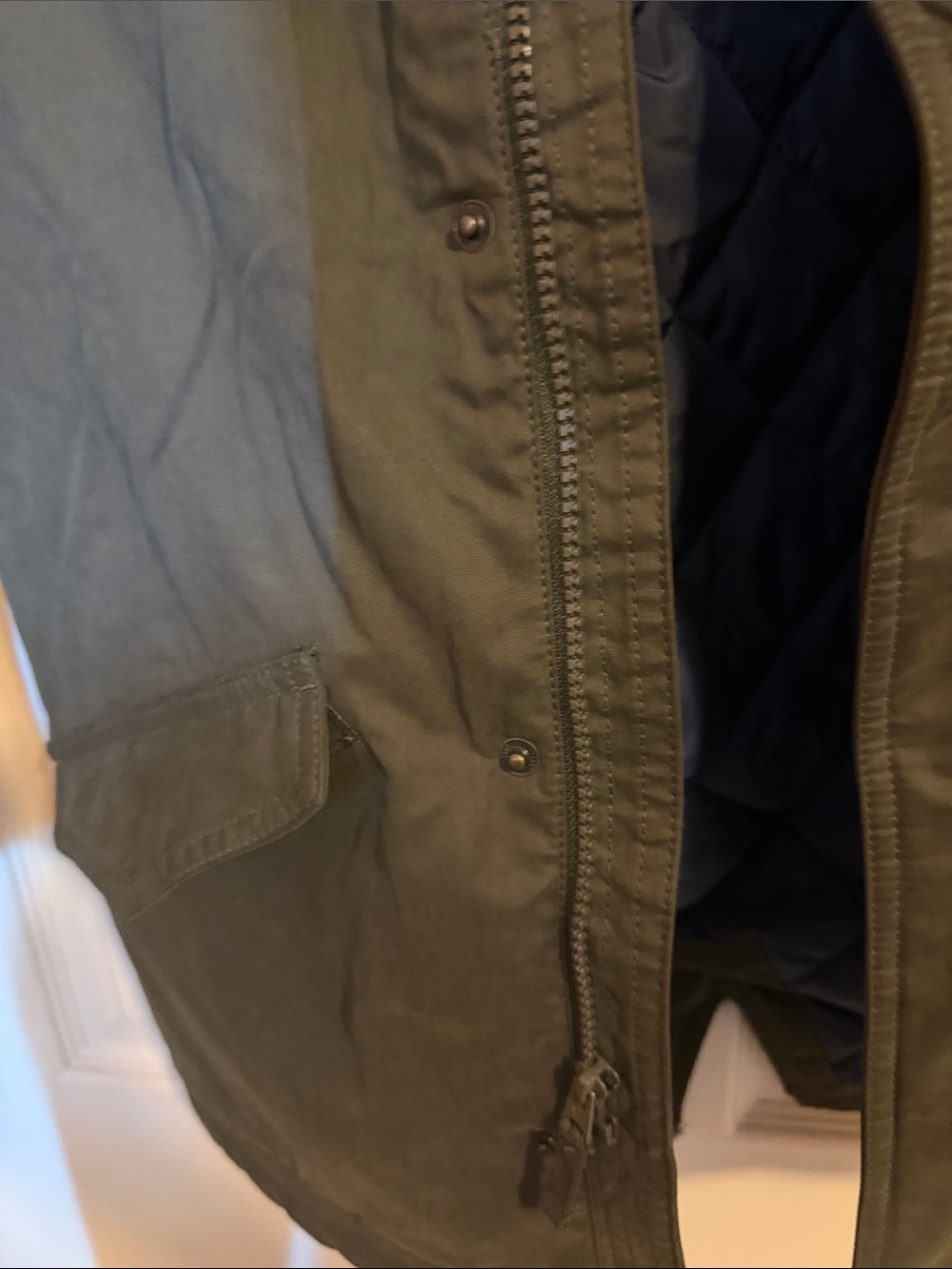 Abercrombie & Fitch boy’s Olive Green Parka Jacket size 9-10 excellent condition - Picture 6 of 7